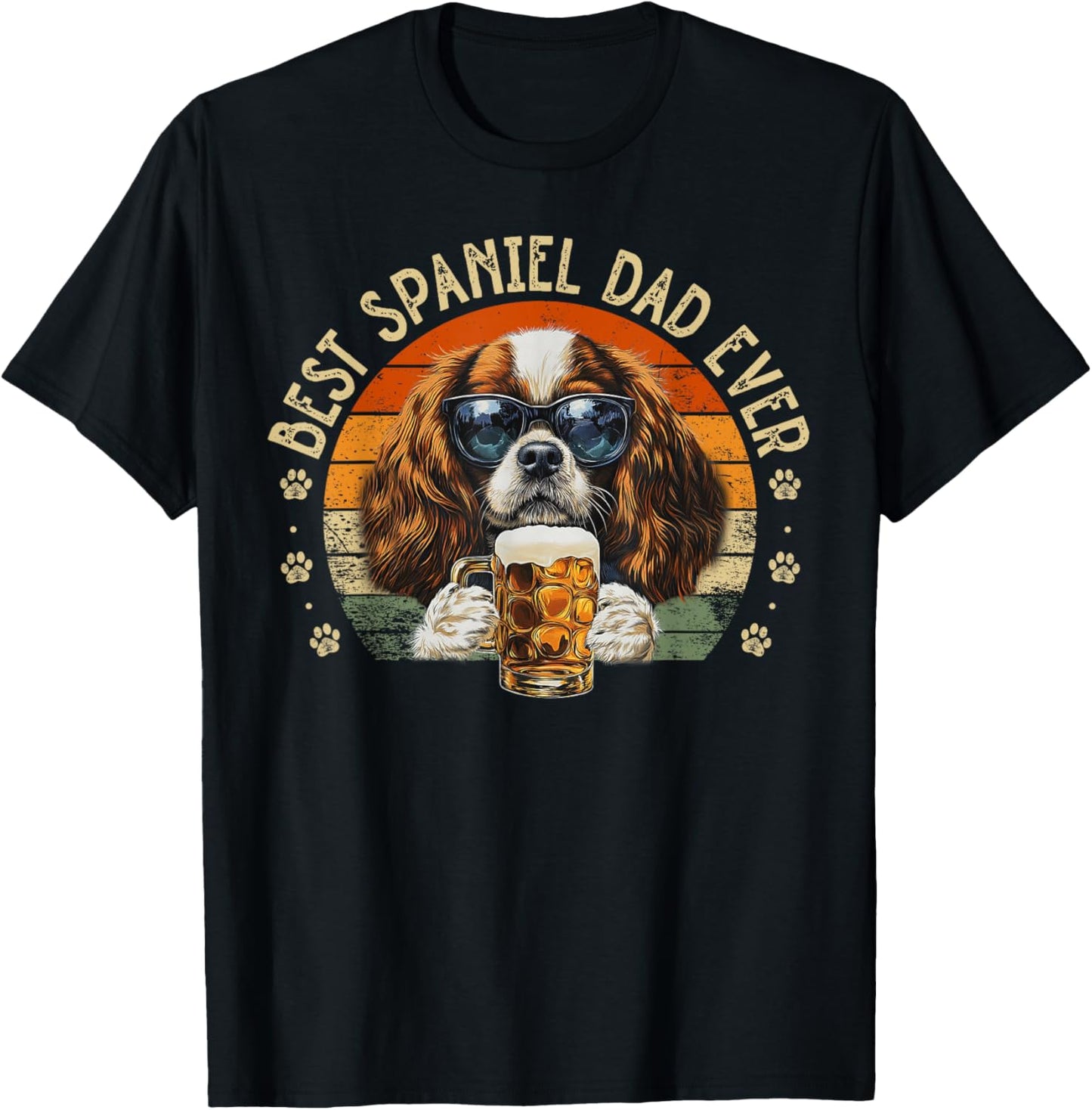 Mens Cavalier King Charles Spaniel Dad Dog Fathers Day Dog T-Shirt