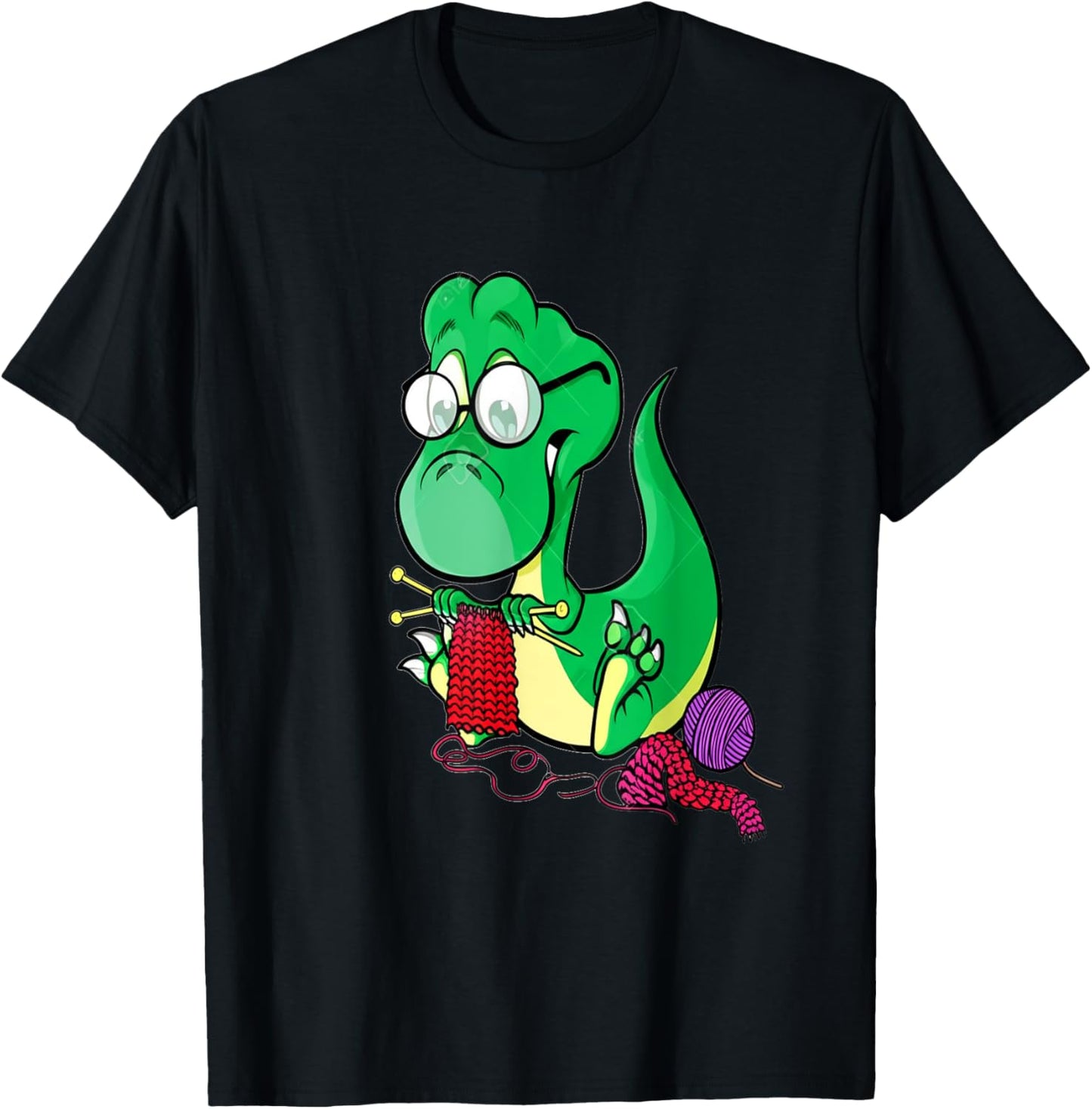 Knitting T-Rex Dinosaur - Funny Crochet Yarn Knitter T-Shirt