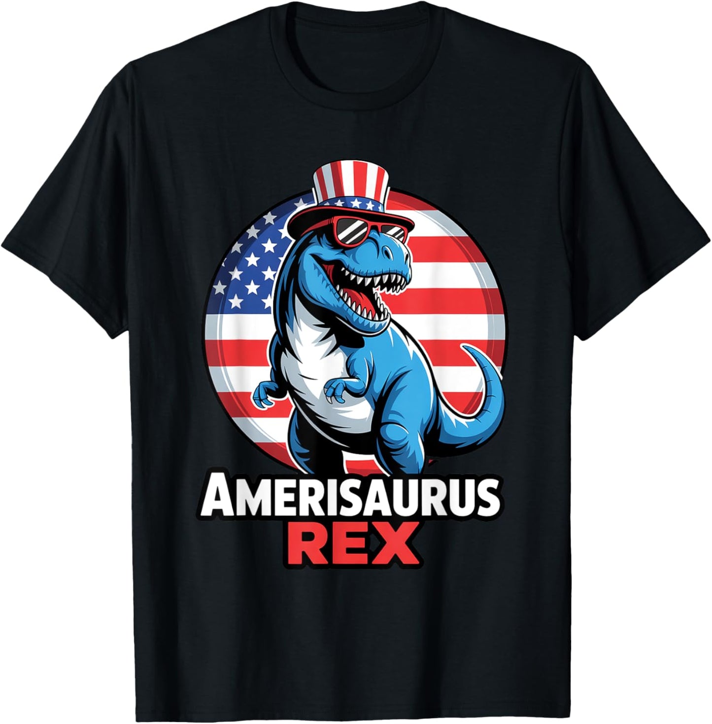 Dinosaur 4th of July Men Women Boys Girls Amerisaurus T Rex T-Shirt