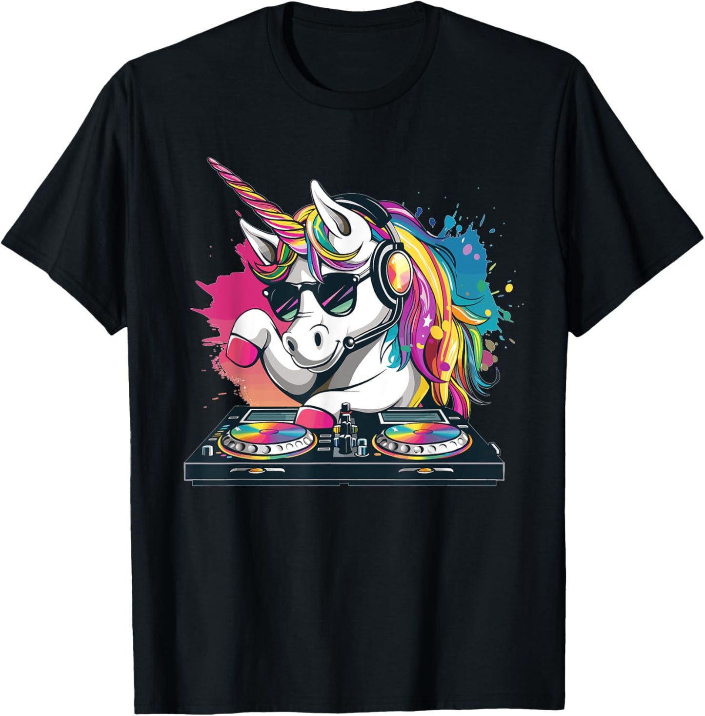 Cartoon Unicorn DJ T-Shirt