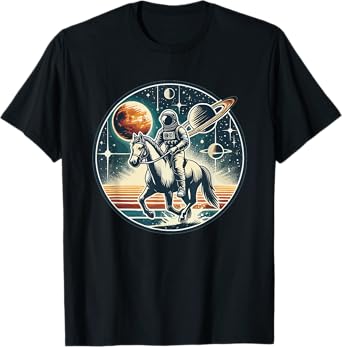 Space Cowboy Astronaut Riding Horse Cosmic Western Sci-Fi T-Shirt