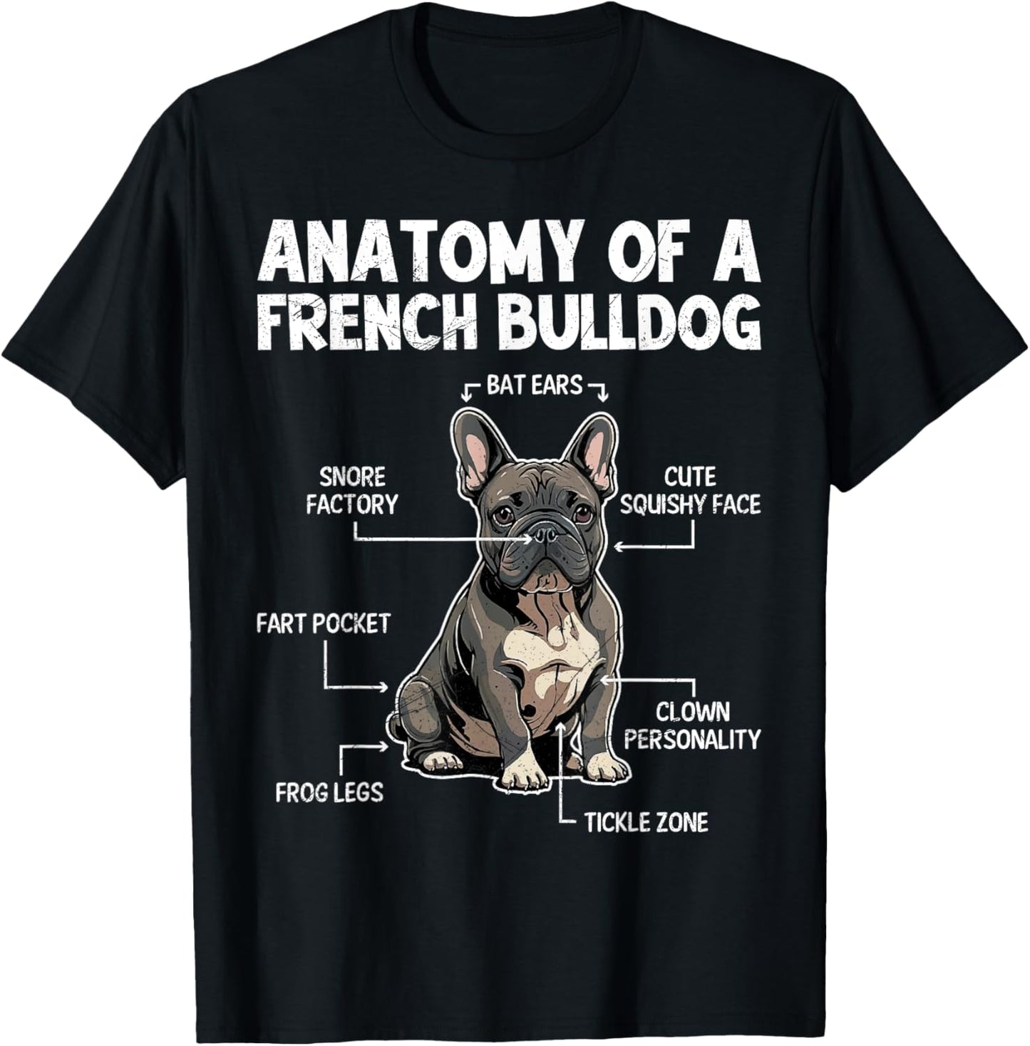 Anatomy of a French Bulldog Frenchie Lover Funny T-Shirt