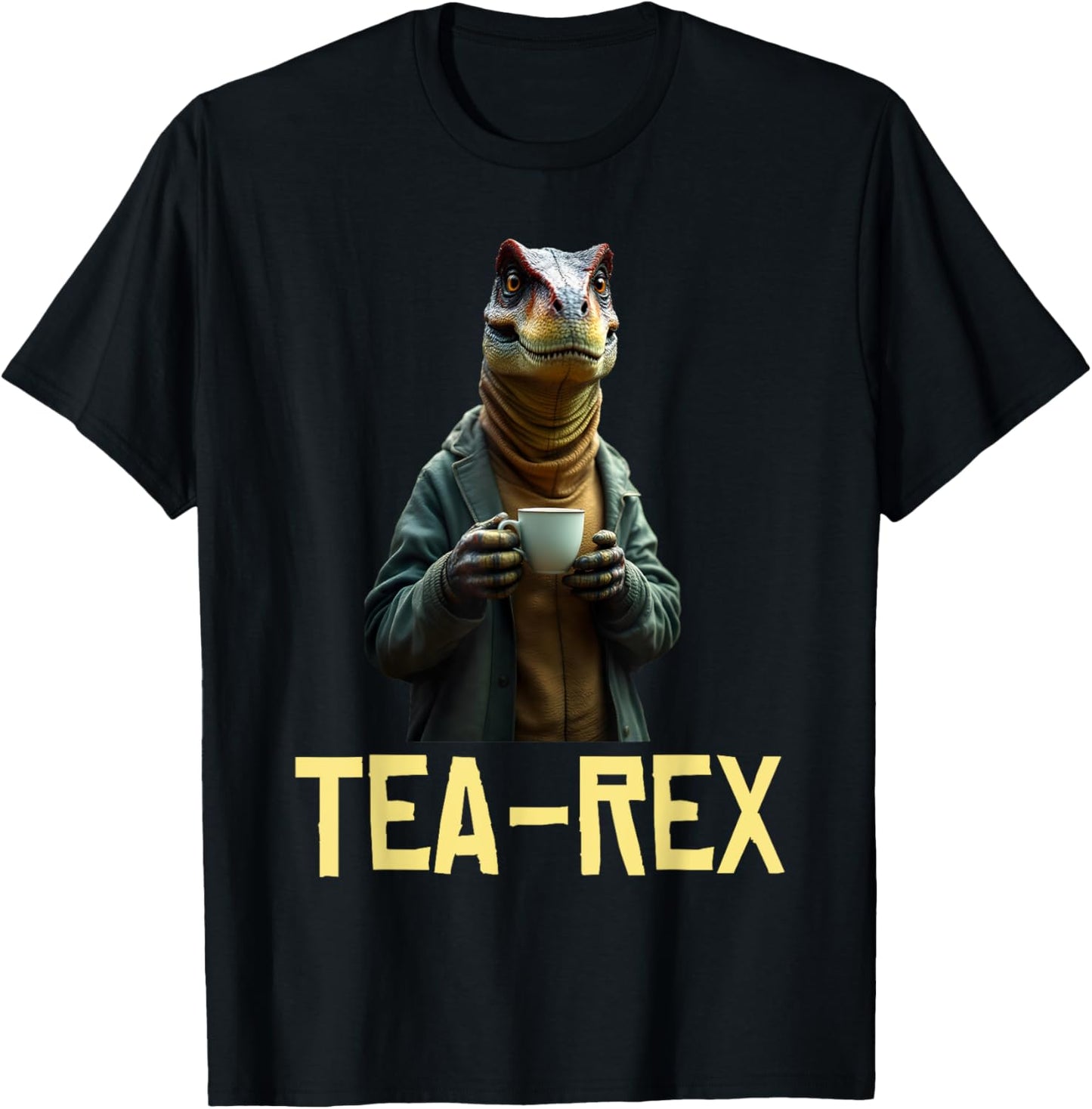 Funny Tea Rex Tee Dinosaur Design Tea Drinking Lover Graphic T-Shirt