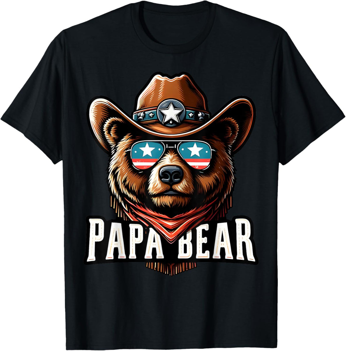 Papa Bear Shirt Fathers Day Gift Patriotic Proud Best Dad T-Shirt for Men