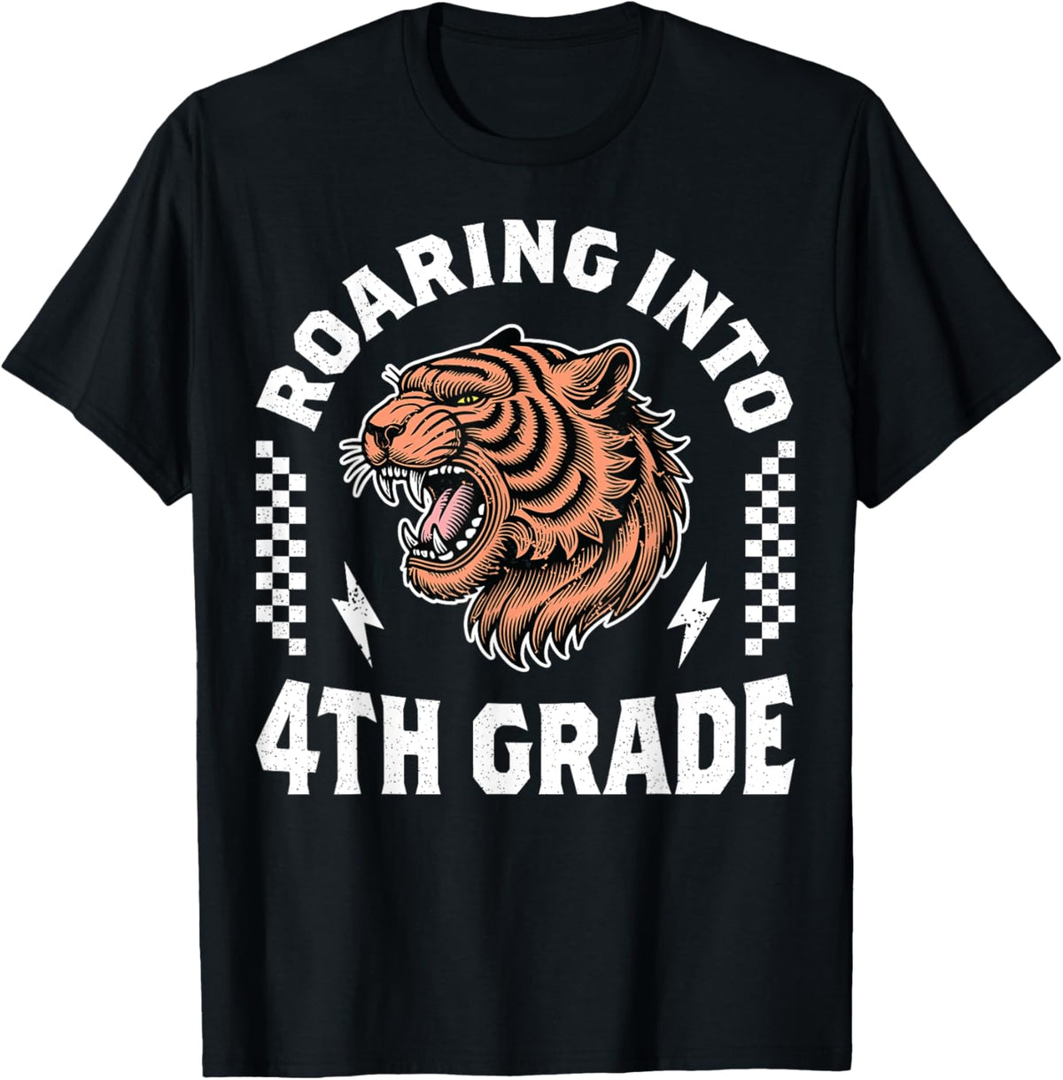 Roaring Into 4th Grade Tiger First Day of 4th Grade Boy Girl T-Shirt