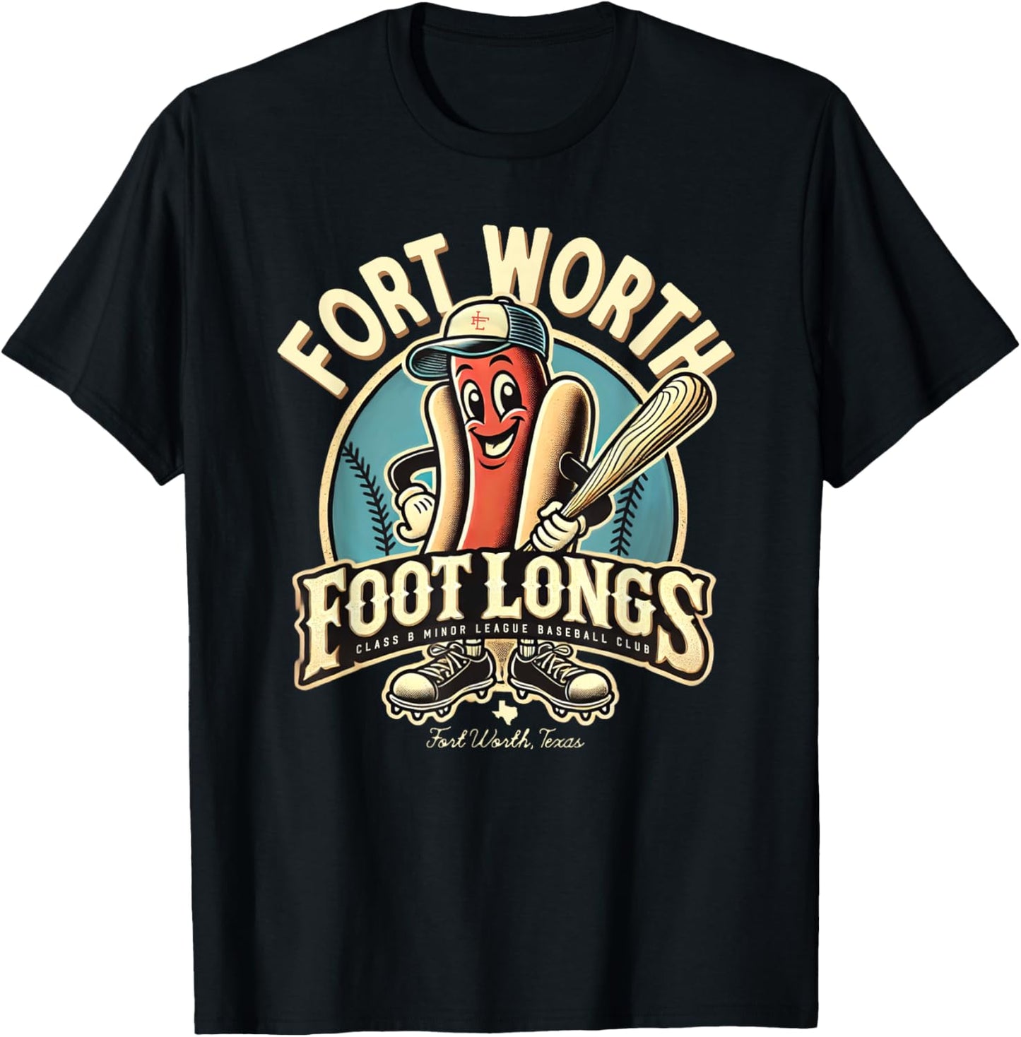 Minor League Baseball Fort Worth Foot Longs Funny Hotdog T-Shirt