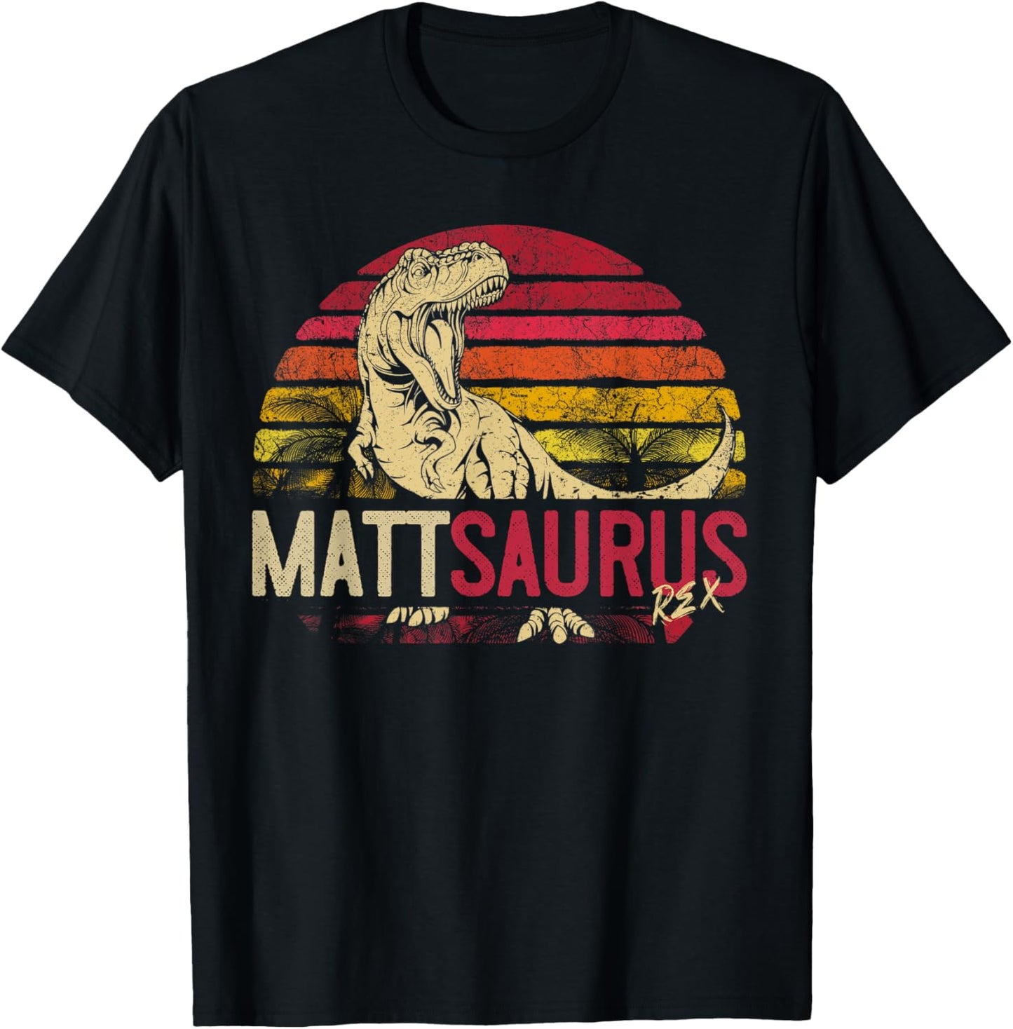 Matt Saurus Funny Personalized Dinosaur T Rex Name Boys Gift T-Shirt