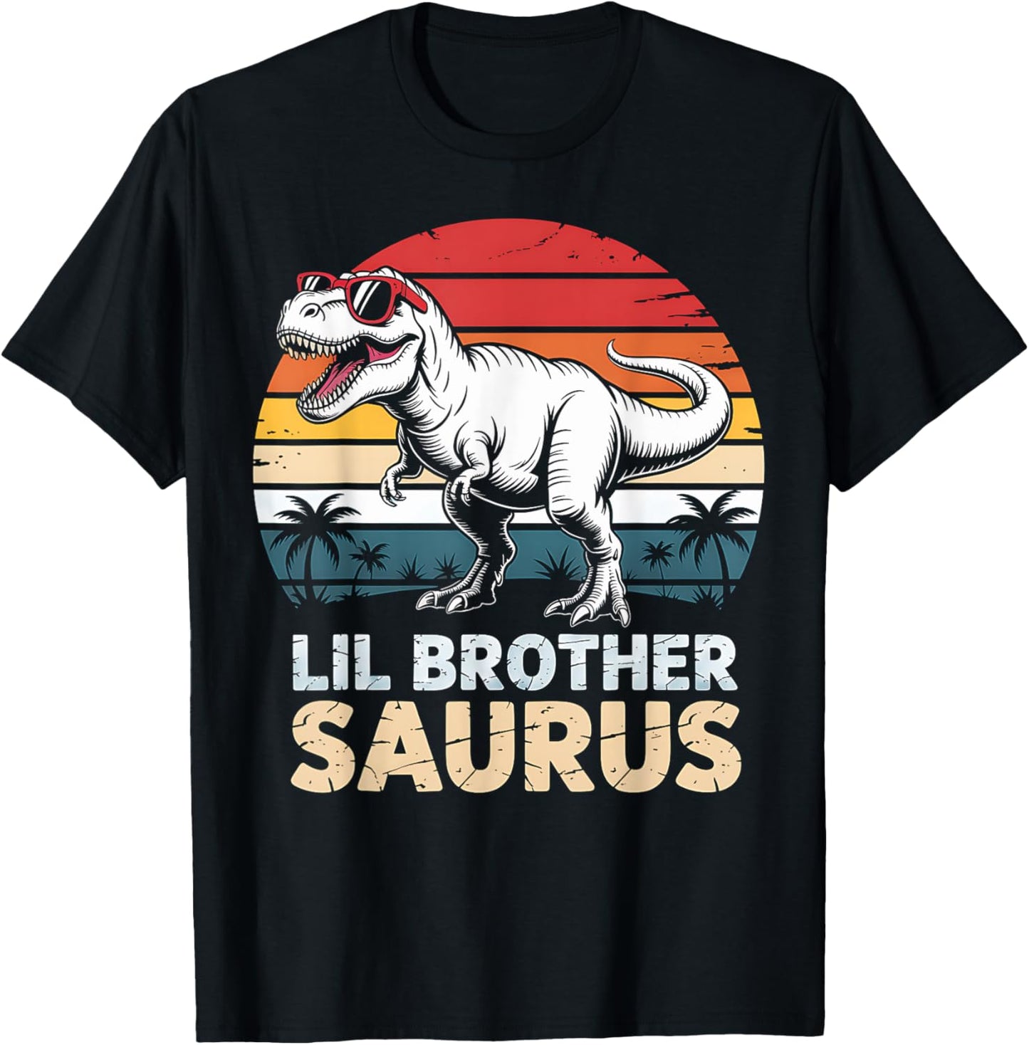 Lil Brother Saurus Dinosaur TRex Funny Boys Toddlers Kids T-Shirt