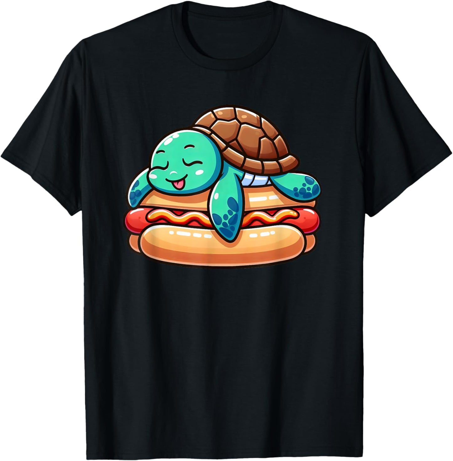 Sea Turtle Hot Dog Reptile Funny Food T-Shirt