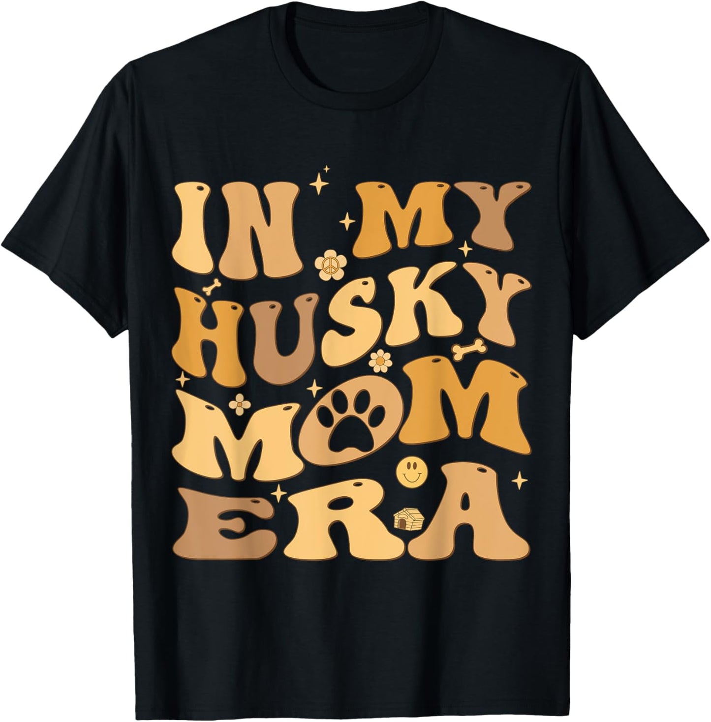 In My Husky Mom Era Groovy T-Shirt