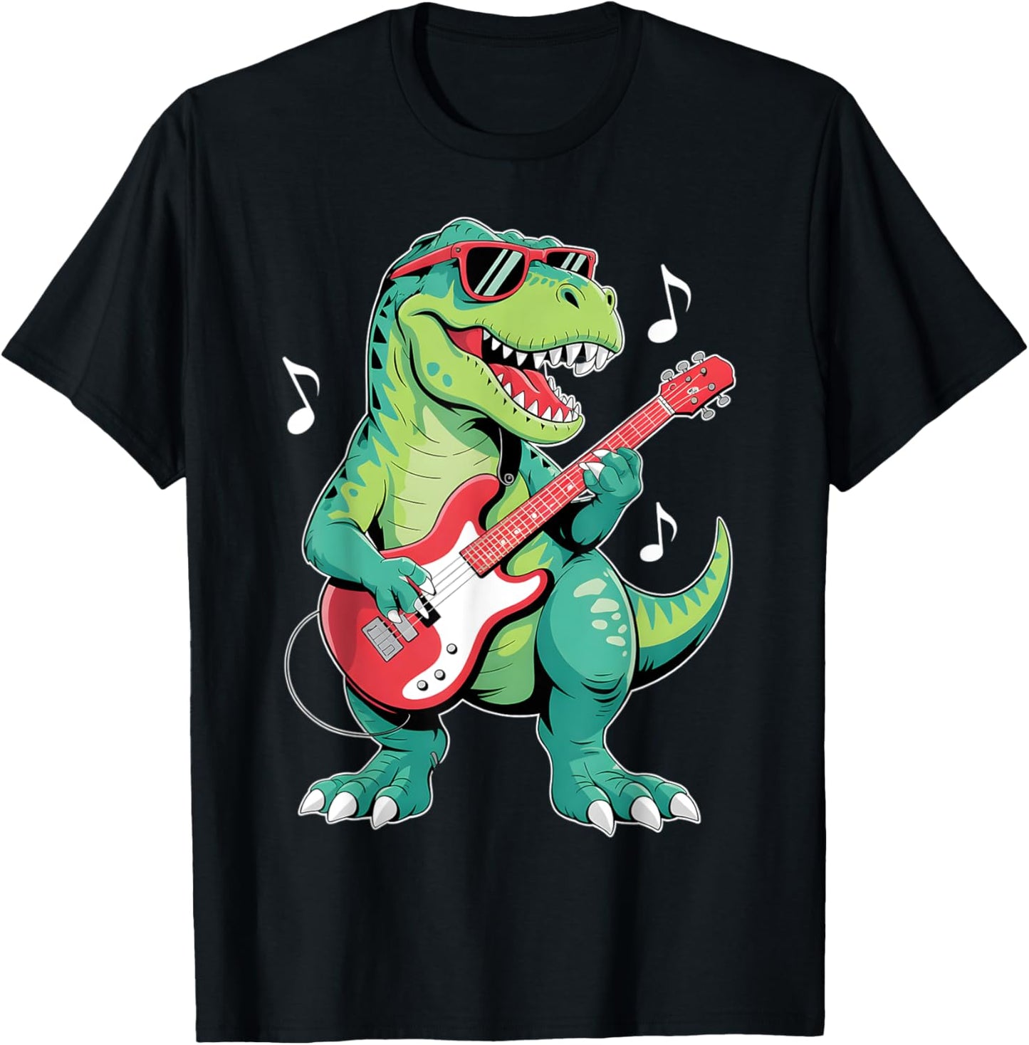 Funny Dinosaur and Guitar Lover Toddler Boys Kids Men T-Shirt