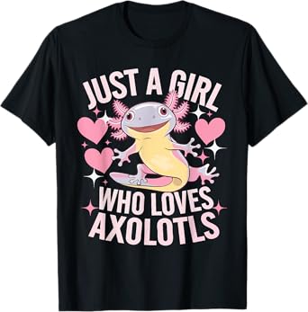 Retro Axolotl Kawaii Just A Girl Who Loves Axolotls Kids T-Shirt