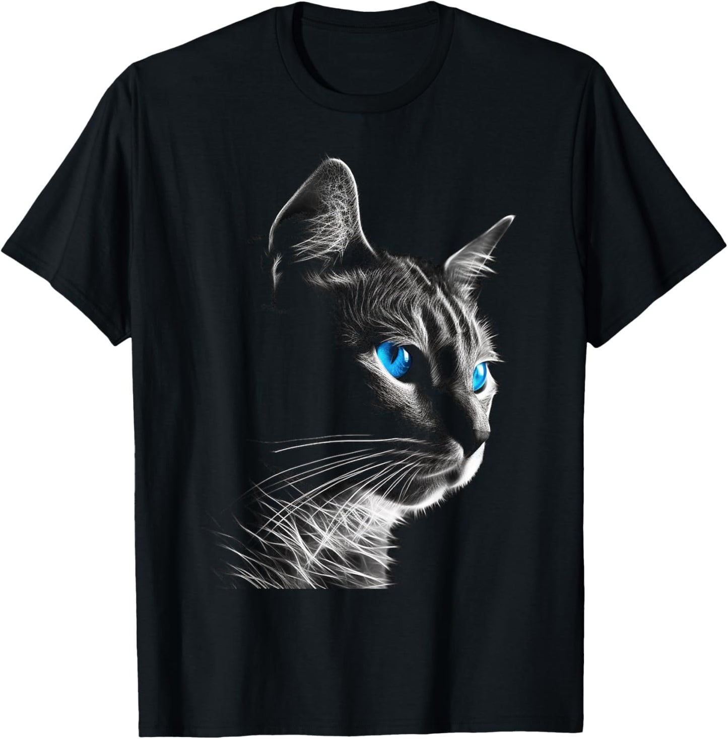 Cat Pet Animal - Blue Eyes Art Cat T-Shirt