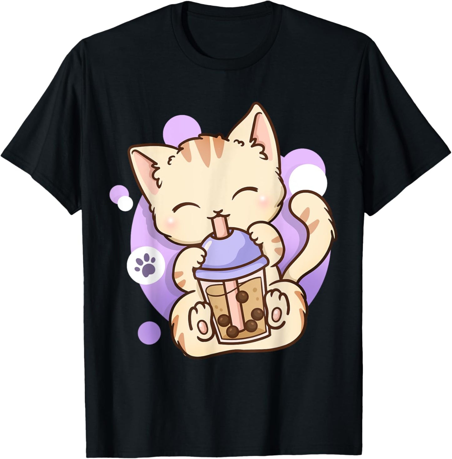 Cat Boba Tea Bubble Tea Anime Kawaii Neko T-Shirt