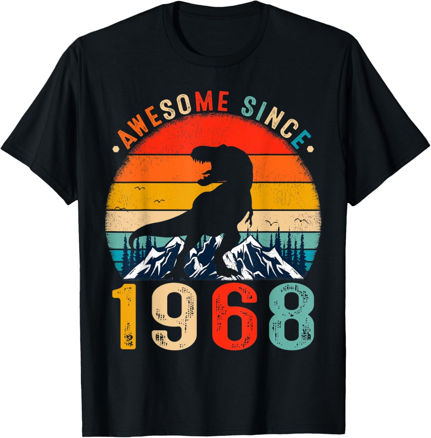 54 Years Old Awesome Since 1968 Dinosaur 54th Birthday T-Shirt