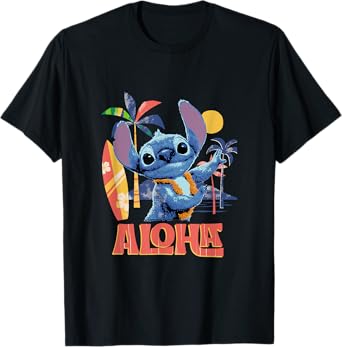 Disney Lilo & Stitch Aloha Hula Dance Distressed T-Shirt