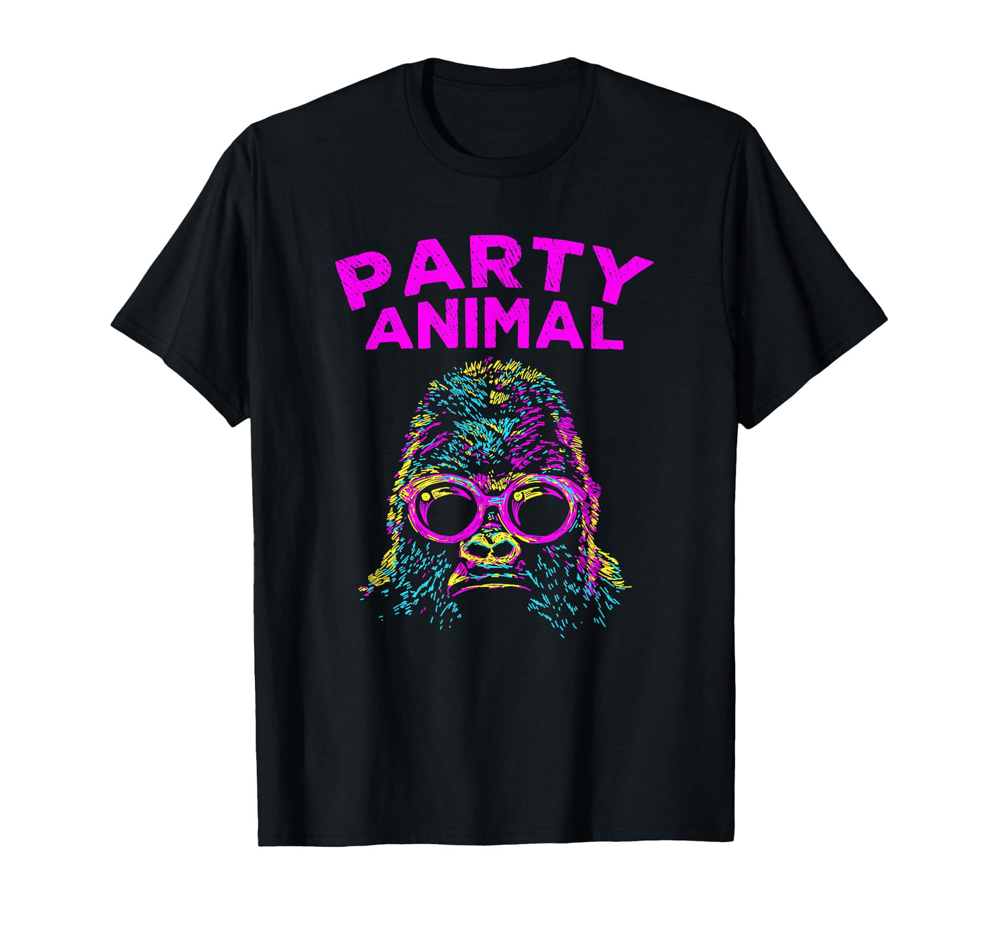 Cute Gorilla Party Animal Lover Colorful Monkey T-Shirt