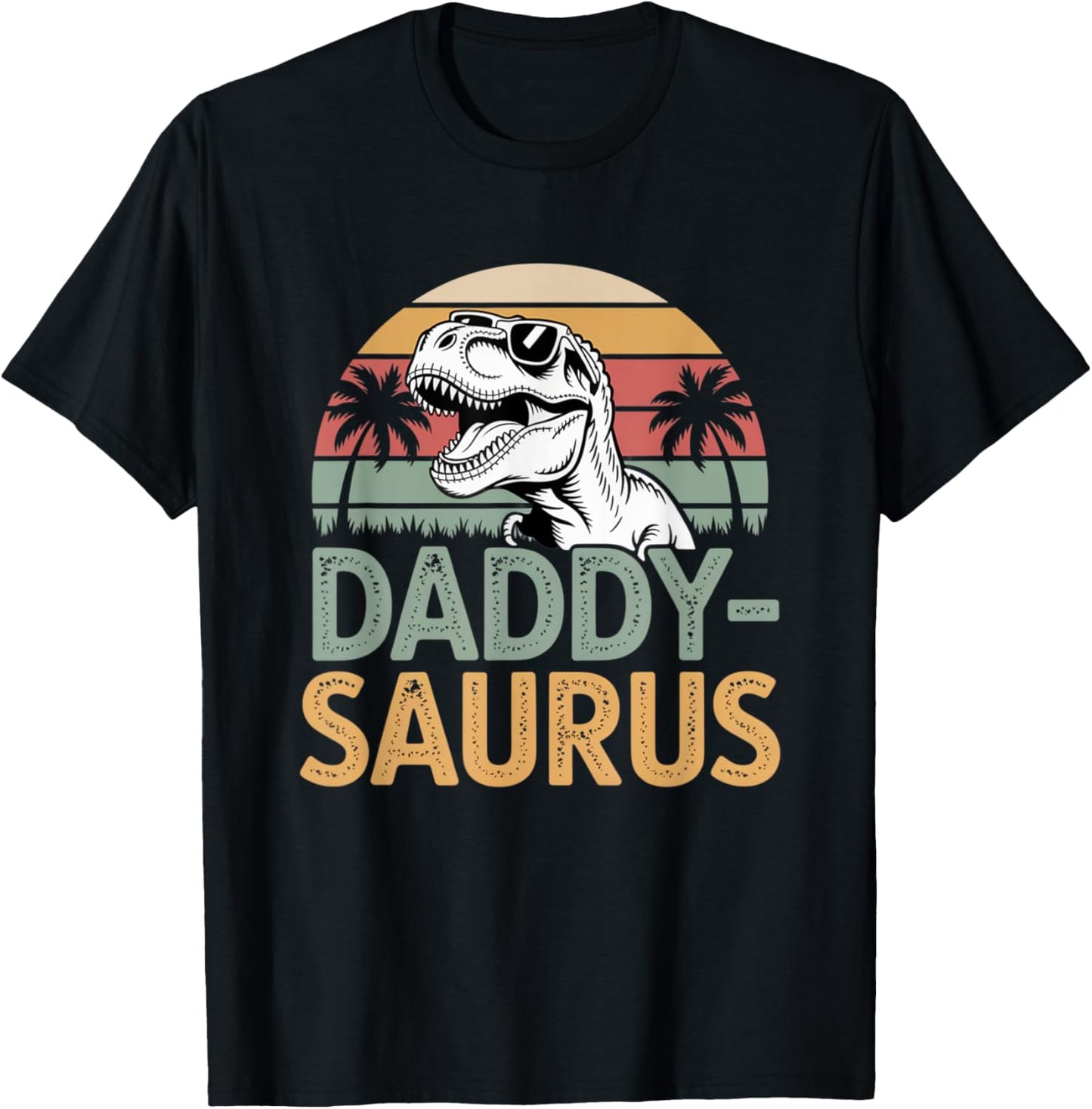 Funny Daddysaurus Retro Dinosaur Dad Gift Shirt T-Shirt