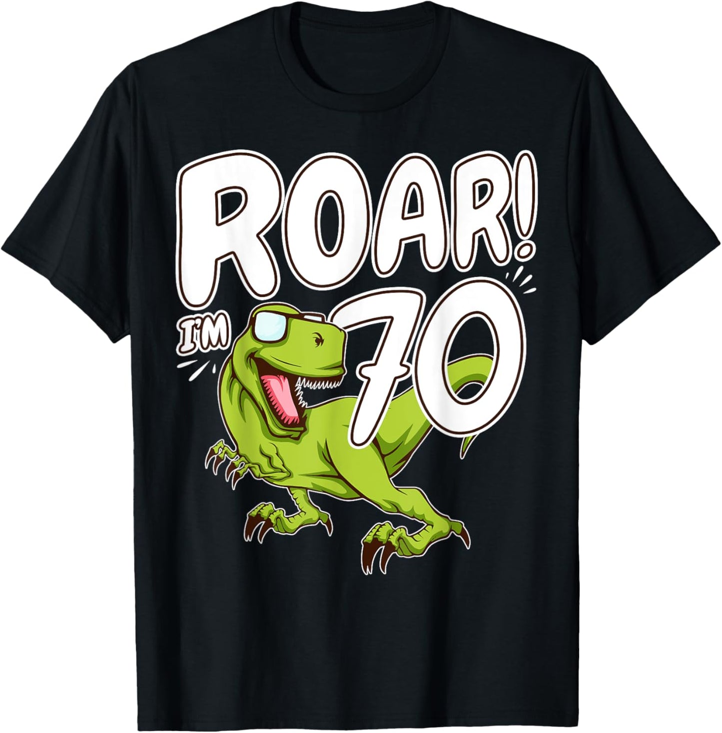 Seventy 70th Birthday Party 70 Year Old Dinosaur T-Shirt