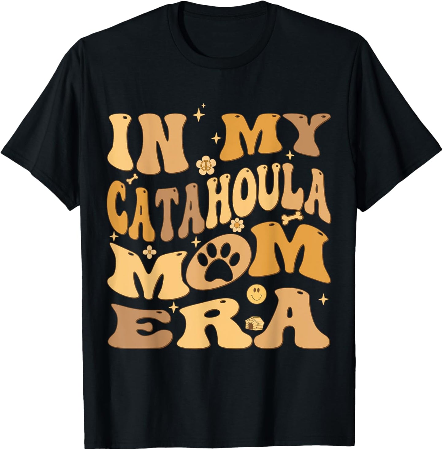 In My Catahoula Mom Era Groovy Catahoula Leopard Dog Owner T-Shirt