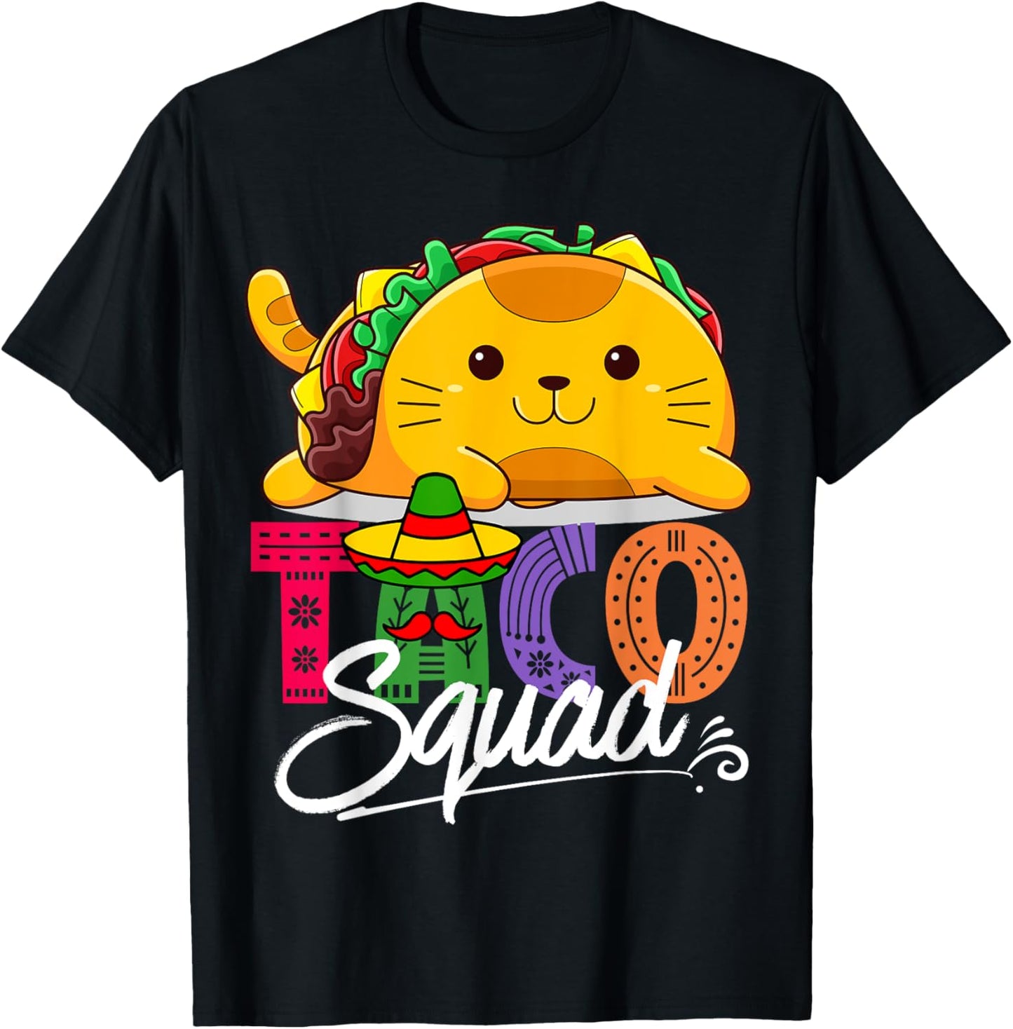 Cat Taco Squad Cinco De Mayo Cute Funny Mexican Food Lover T-Shirt