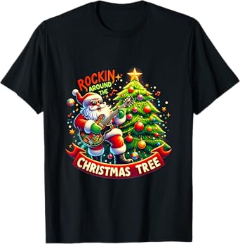 Rockin' Around The Christmas Tree Funny Horses Christmas T-Shirt