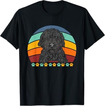 Black Goldendoodle Retro Vintage Dood Doodle Dog T-Shirt