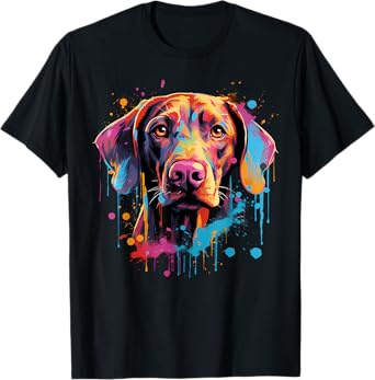 Colorful Vizsla Dog Men Women Kids T-Shirt