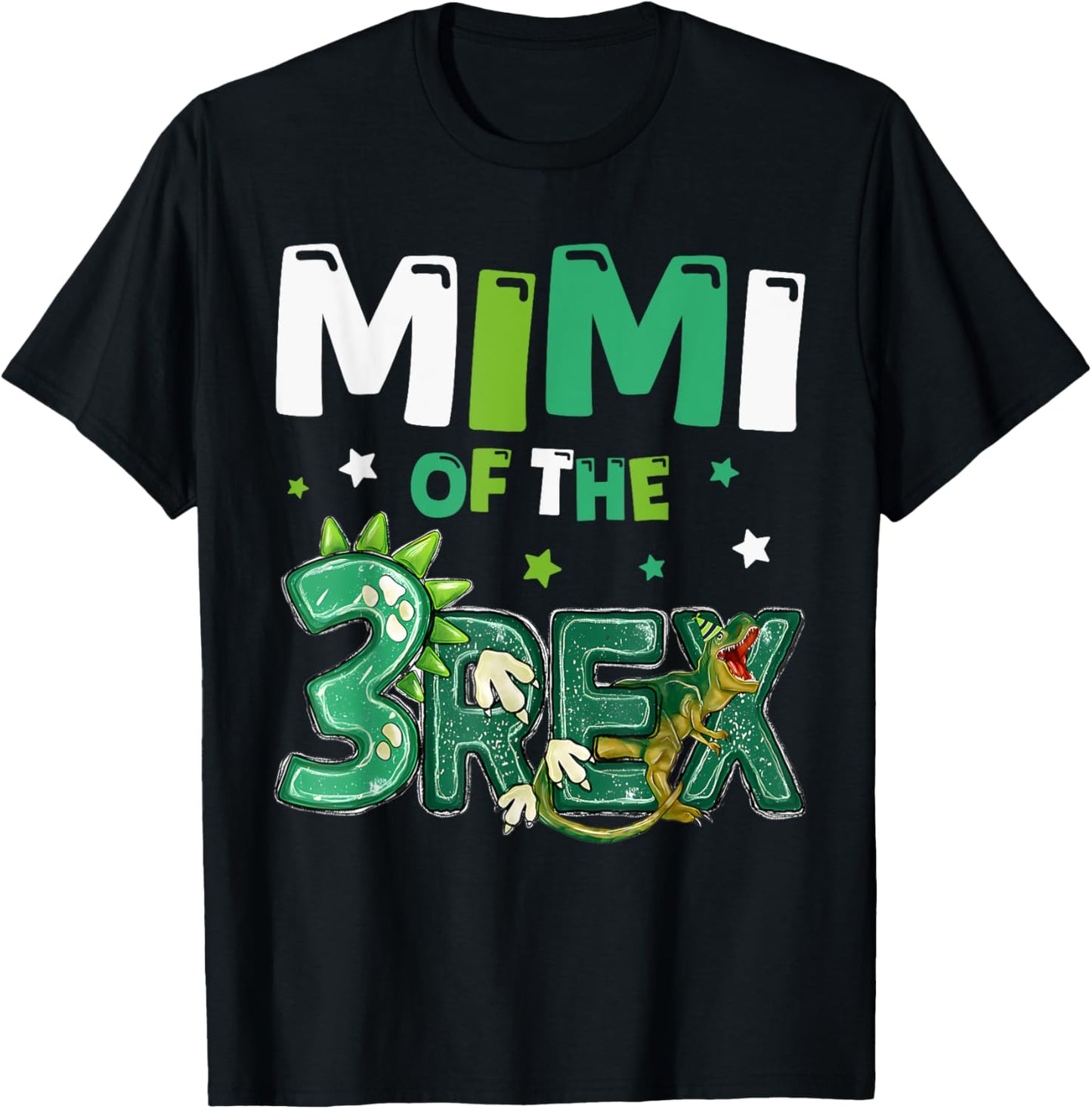 Mimi of the Three Rex Birthday Dinosaur Family Matching T-Shirt