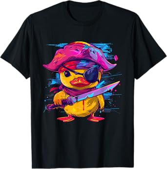 Rubber Duck Pirate Rubber Duckie Funny Rubber Duck Captain T-Shirt