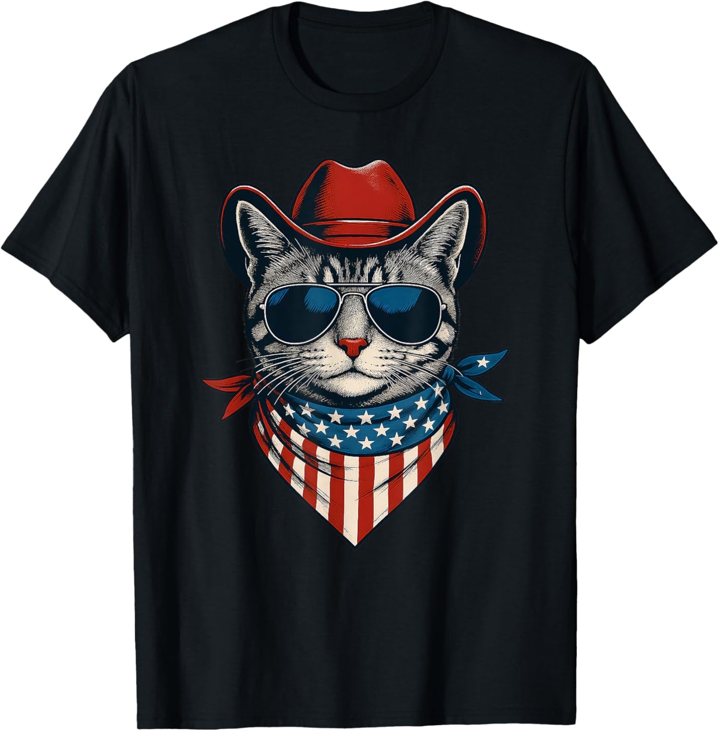 USA Cat 4th of July Men Women Kids Funny Patriotic T-Shirt