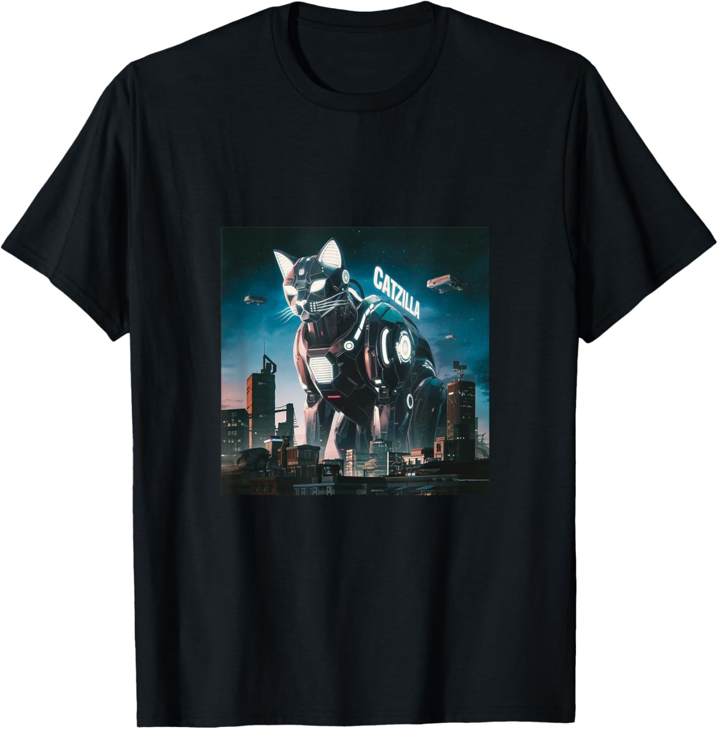 Catzilla Cyber Cat – Futuristic Robot Feline Catzilla T-Shirt