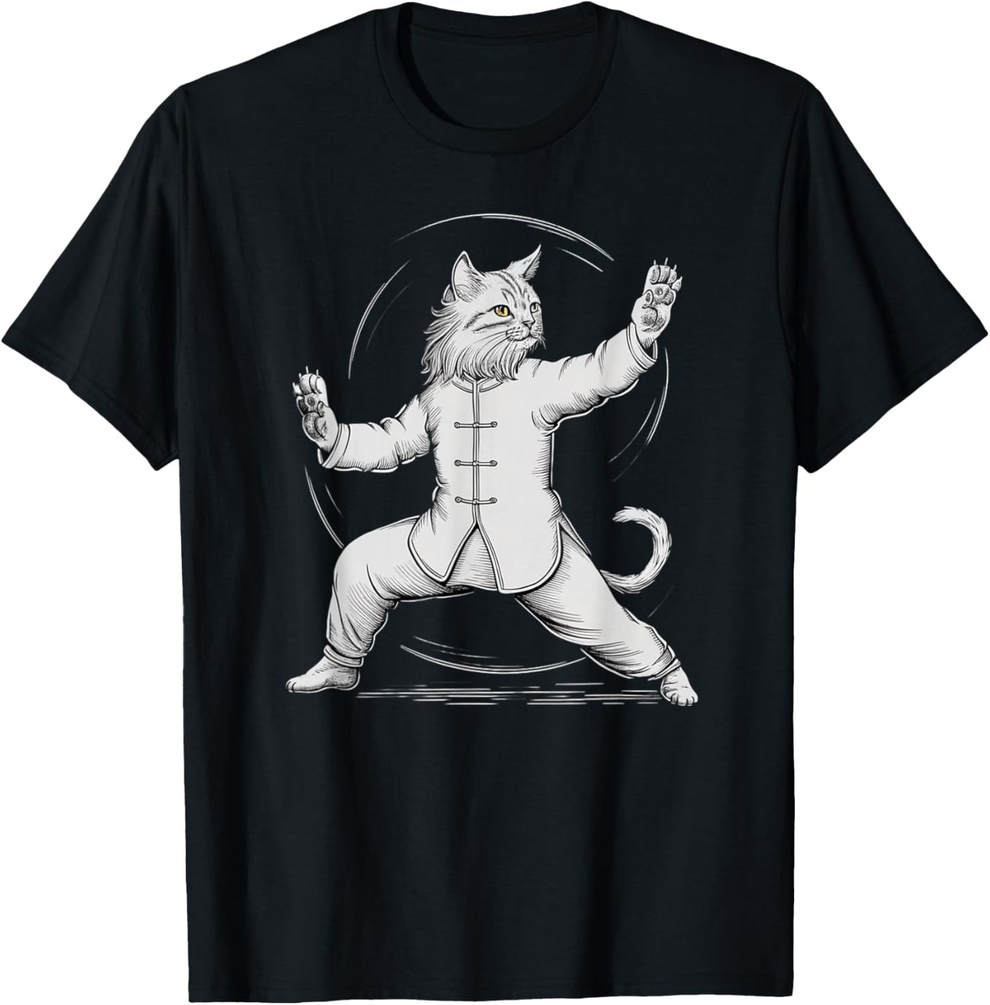 Life Happens Tai Chi Helps Funny Yin Yang Tai Chi Cat T-Shirt