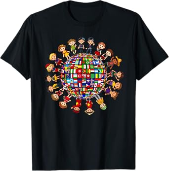 Flags of the World Cultural diversity Kids around the Globe T-Shirt