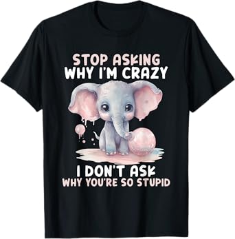 Stop Asking Why I'm So Crazy Not Ask Why You Stupid T-Shirt