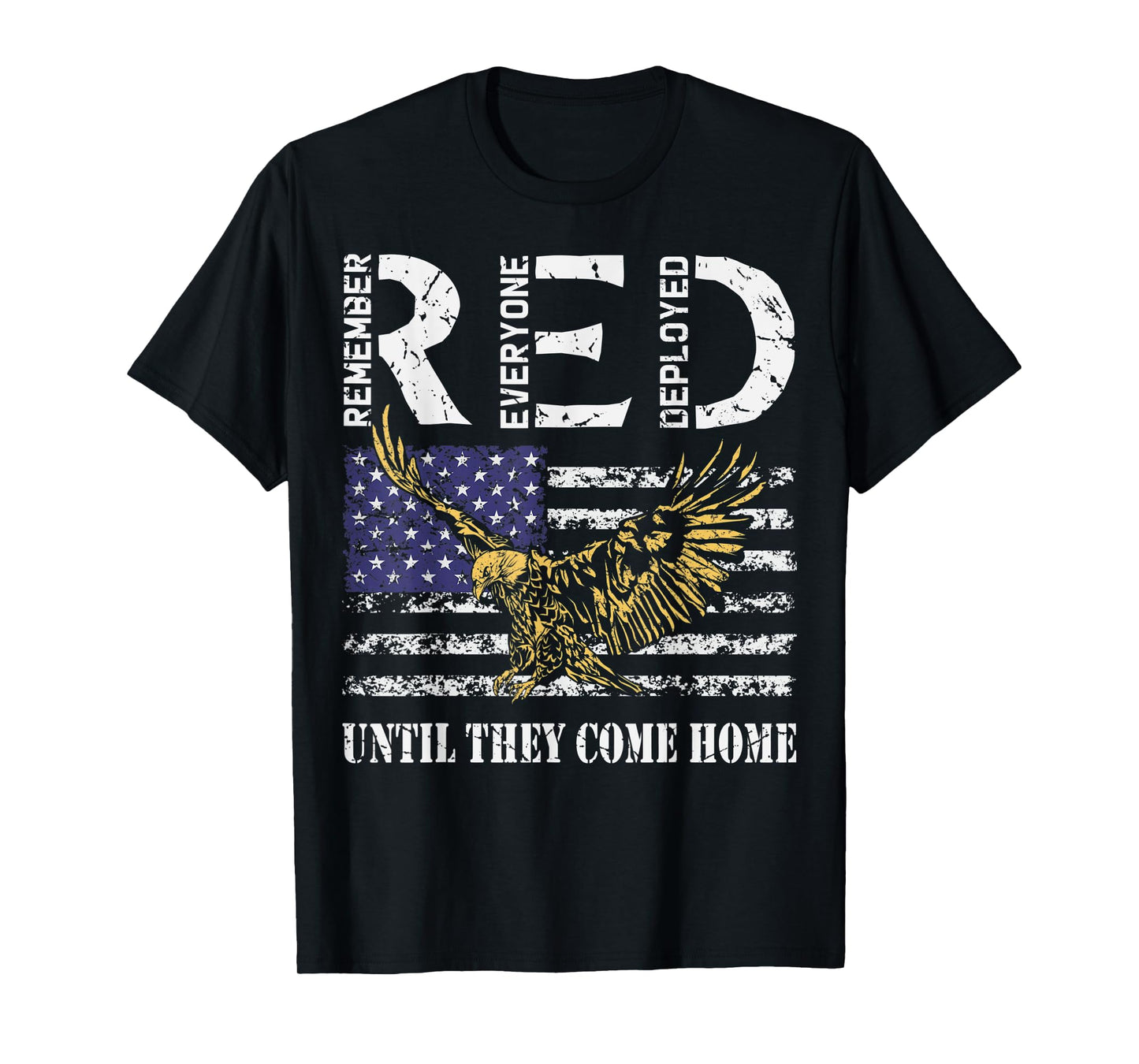 On Friday We Wear Red Retro American Flag Eagle RED Friday T-Shirt