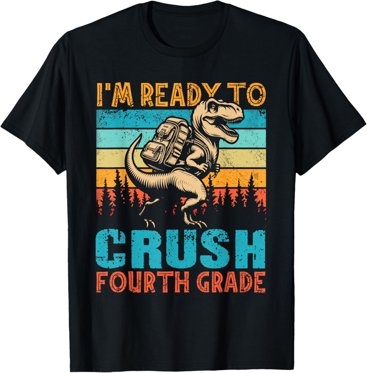 Crush 4th Grade Dinosaur Back To School Tee T-Shirt