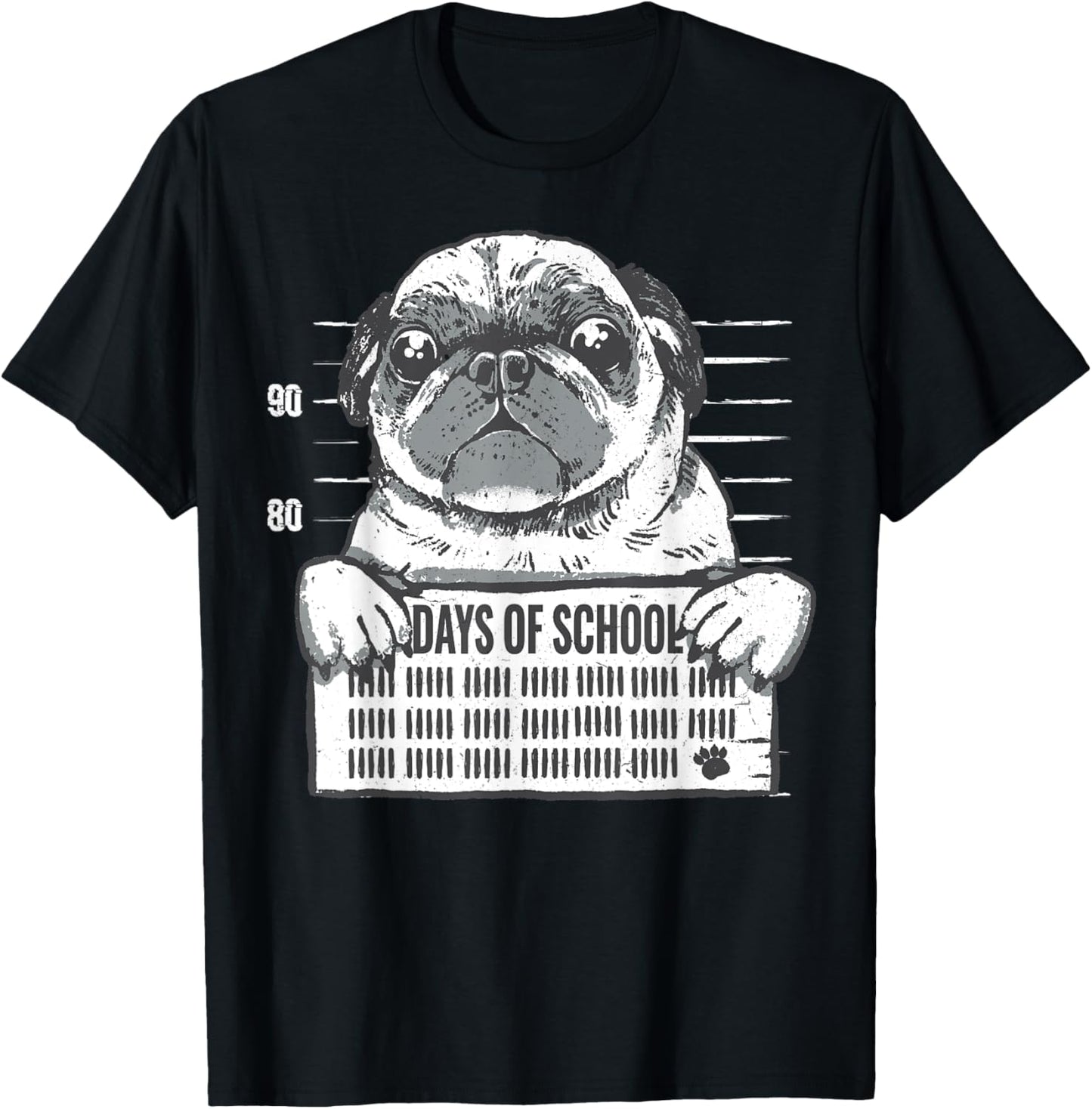 Funny Pug Dog 100th Day of School T-Shirt