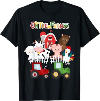 On The Farm Barnyard Farm Animals Cute Toddler Boys Girls T-Shirt