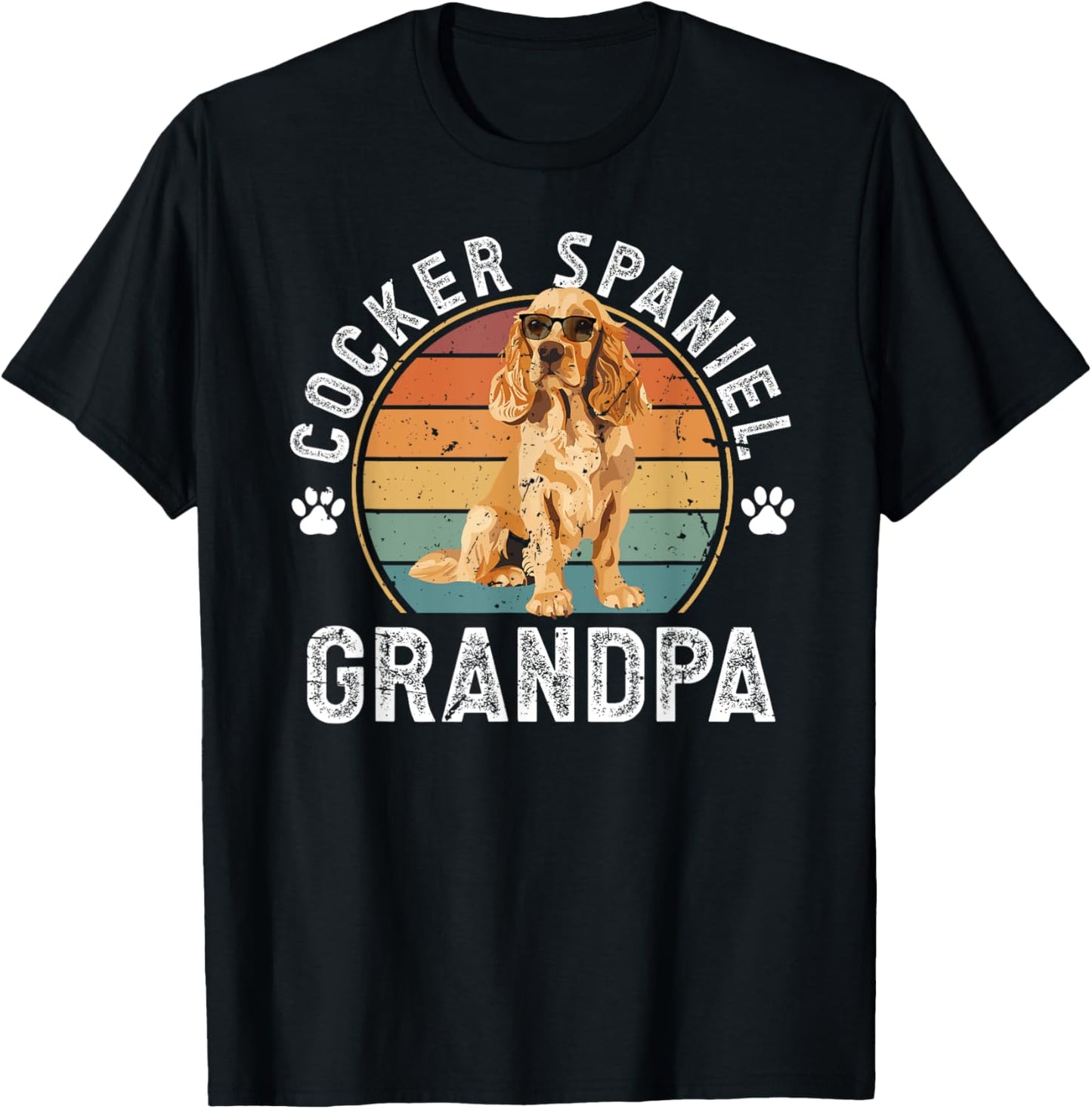 Cocker Spaniel Grandpa Retro Cocker Spaniel Grandfather T-Shirt