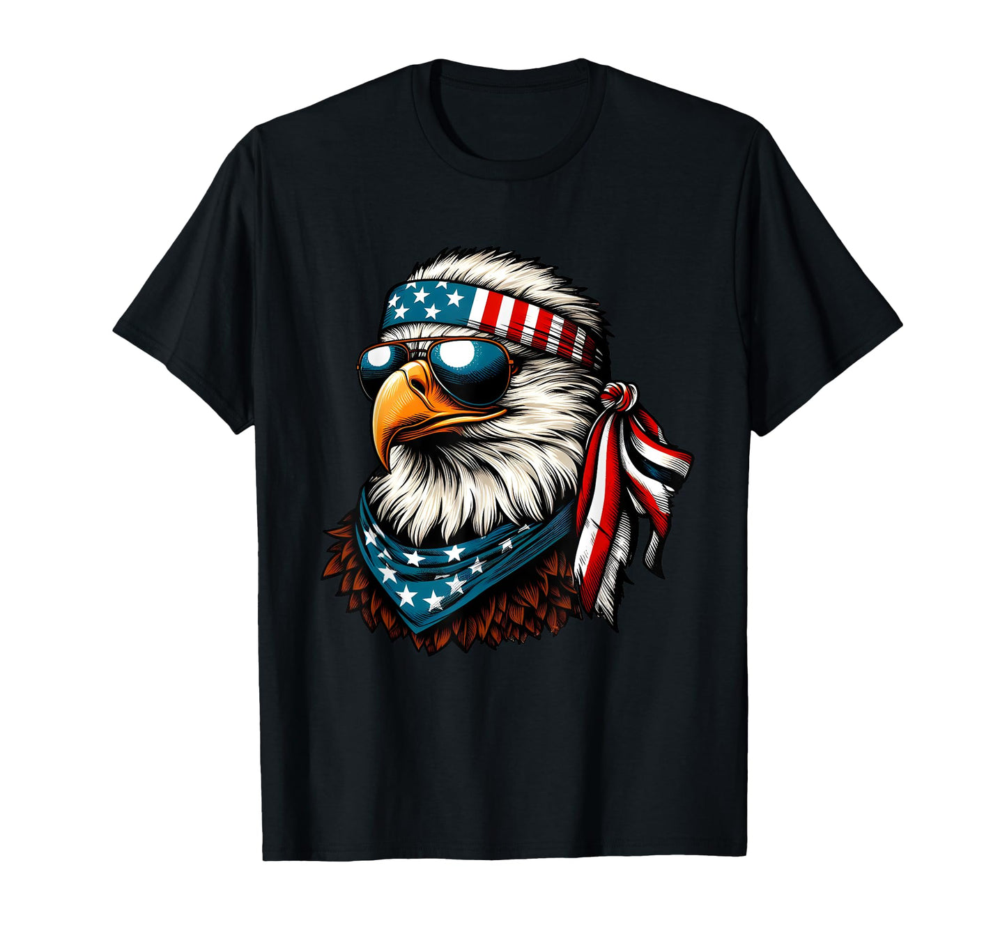 Eagle Mullet Patriotic 4th of July Patriot USA American Flag T-Shirt