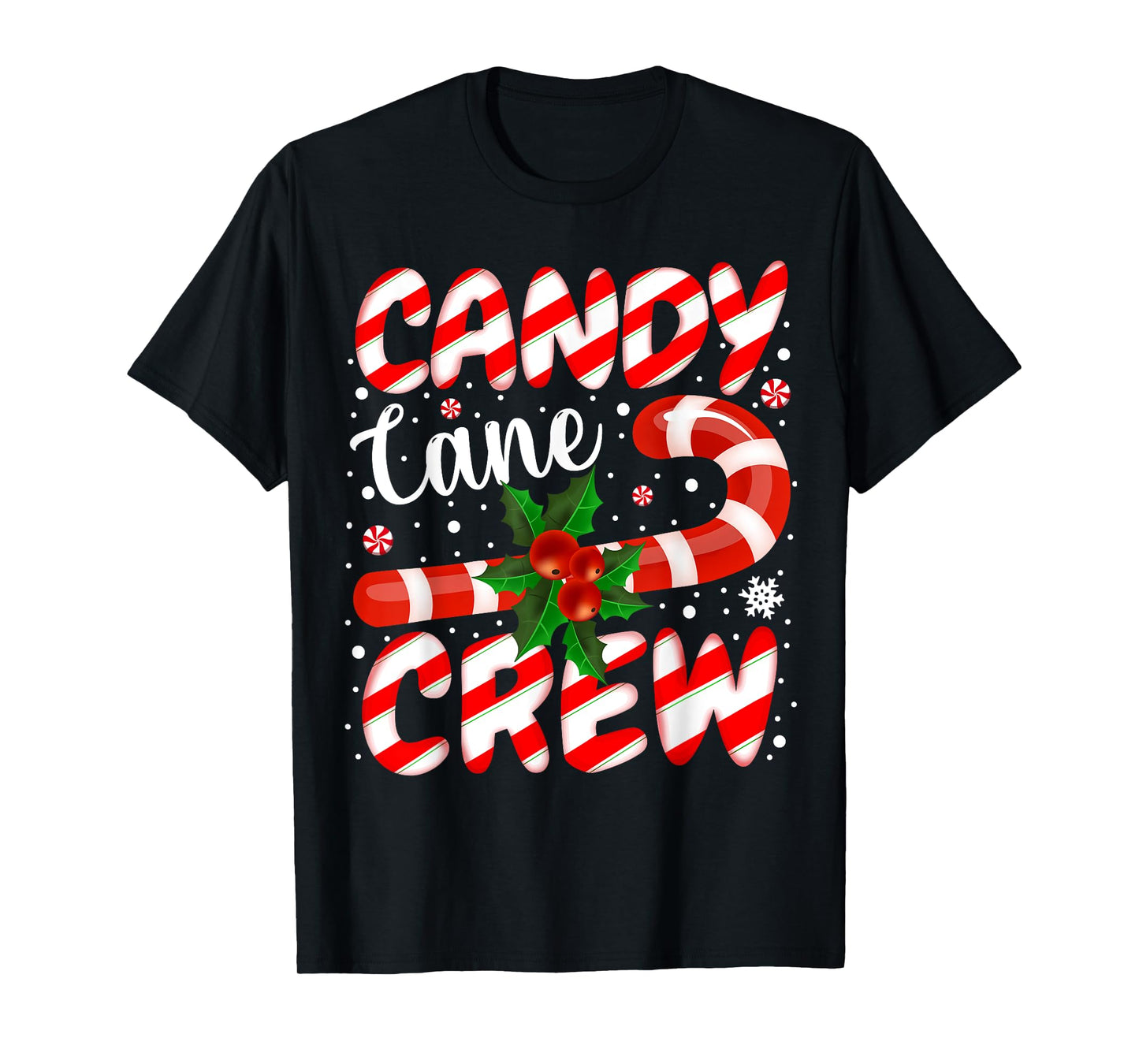 Candy Cane Crew Christmas Family Matching Xmas Pajamas T-Shirt