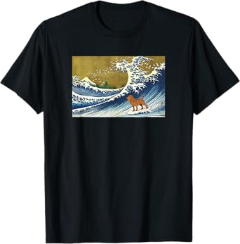 Funny Retro Vintage Surfing A Wave Bloodhound Dog Lover T-Shirt for Men Women Girls Kids
