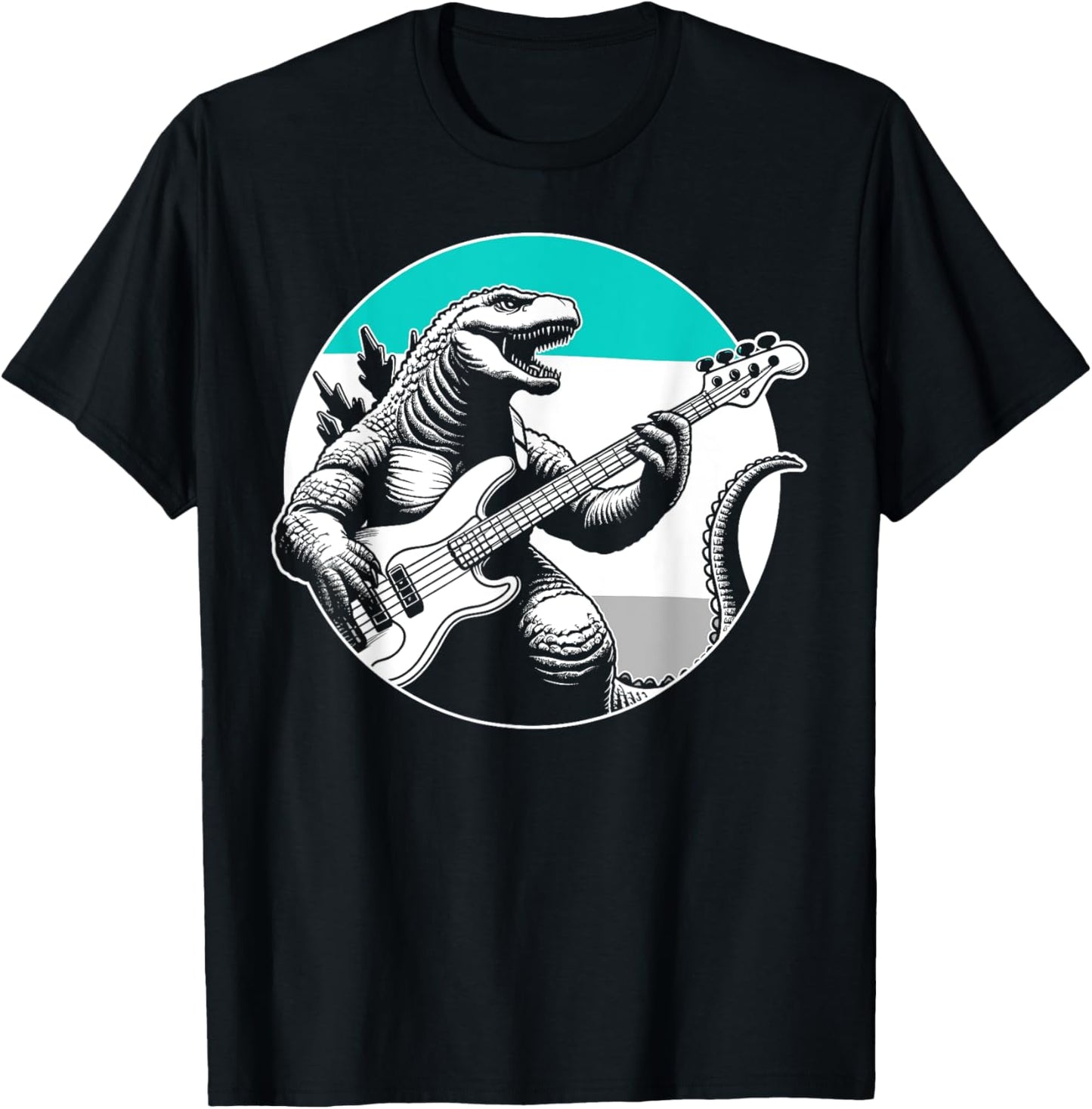 Dinosaur playing bass guitar gifts Bass guitarist T-Rex T-Shirt