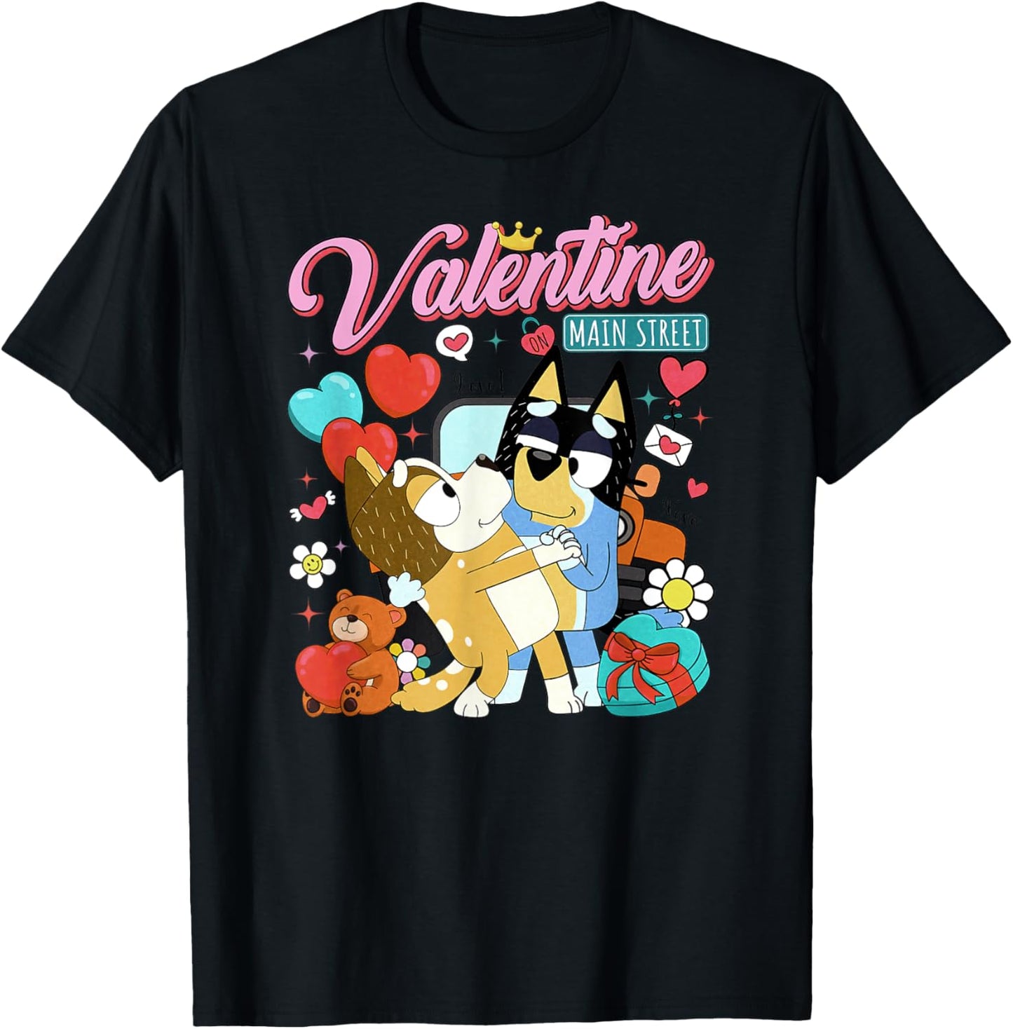Chili and Bandit, Blue dog valentine, valentine on main st T-Shirt