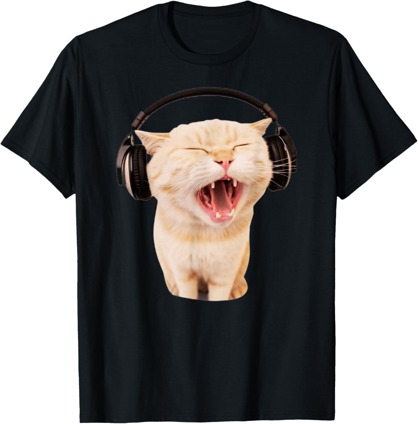 Cat With Headphones Meme Cat Meme Funny Memes Gen-Z Memes T-Shirt