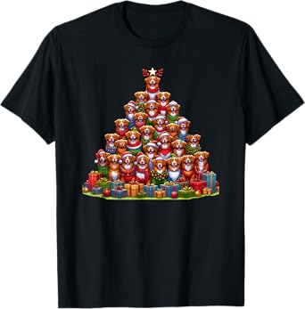 Christmas Tree Nova Scotia Duck Tolling Retriever Toller T-Shirt
