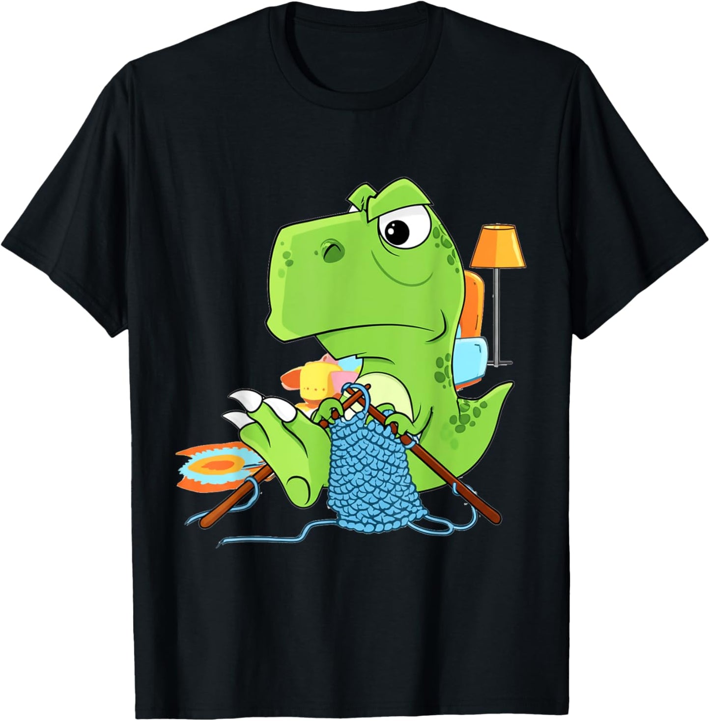 Knitting T-Rex Dinosaur - Funny Crochet Yarn Knitter T-Shirt
