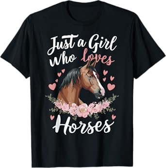 Just A Girl Who Loves Horses Vintage Horse T-Shirt