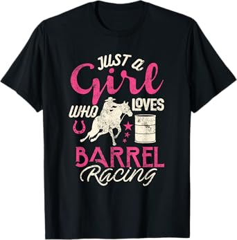 Barrel Racer Girl Shirt Just Girl Loves Barrel Racing Kids T-Shirt